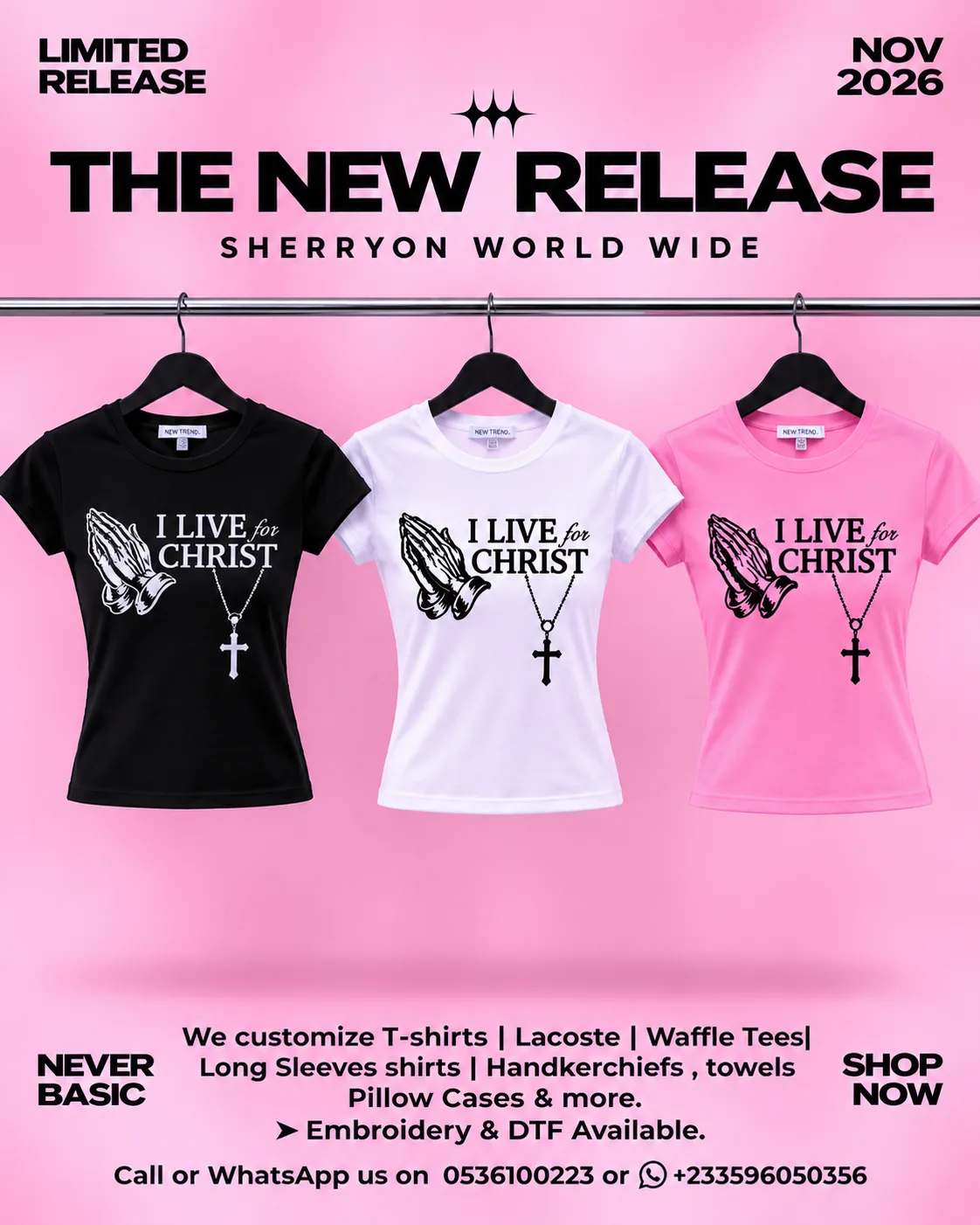 I LIVE FOR CHRIST BASIC TOP